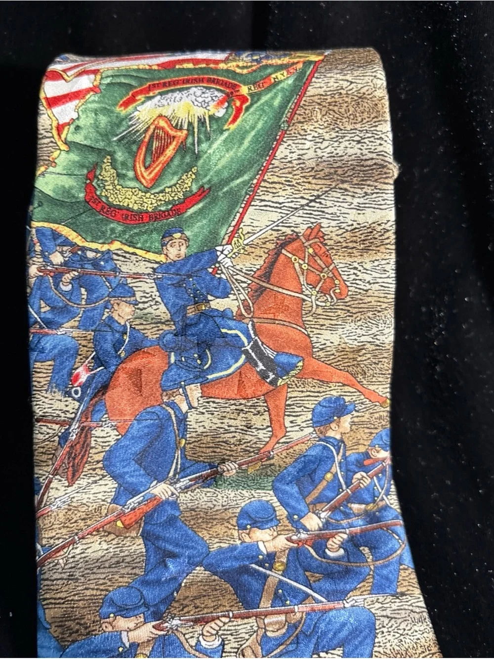 Tango by Max Raab Civil War American Union Irish Brigade Silk Tie